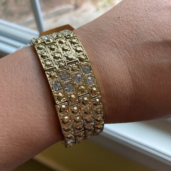 GOLD‎ Tone Stretch Bracelet - Picture 1 of 3